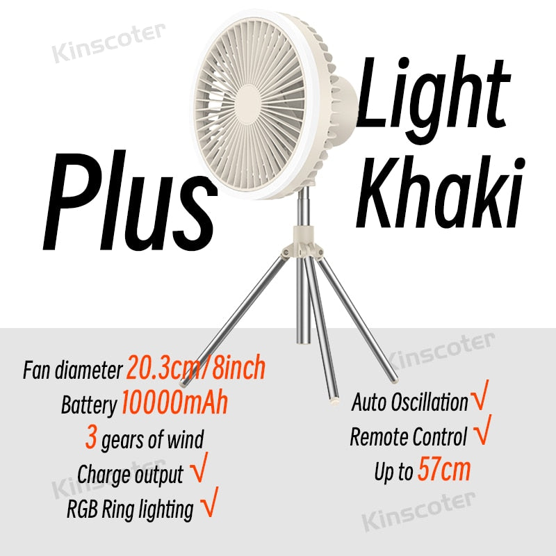 10000mAh Portable Camping Fan