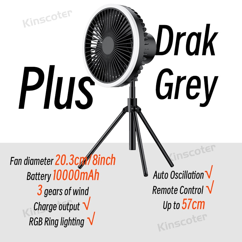 10000mAh Portable Camping Fan